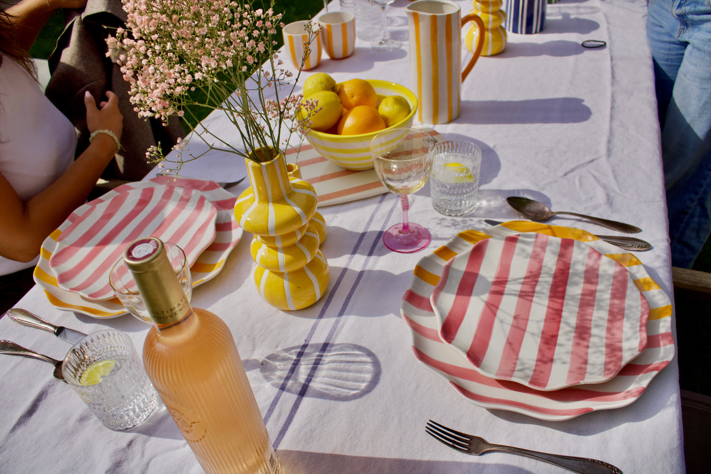 Roze met wit gestreept | Serveerplank